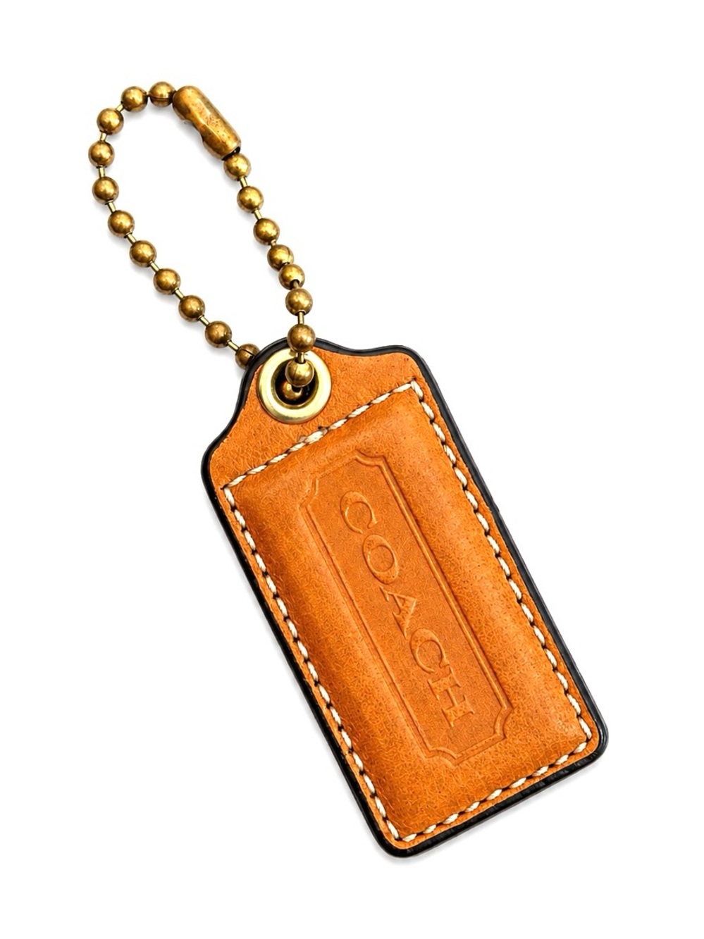 COACH XL Cognac Leather Hangtag